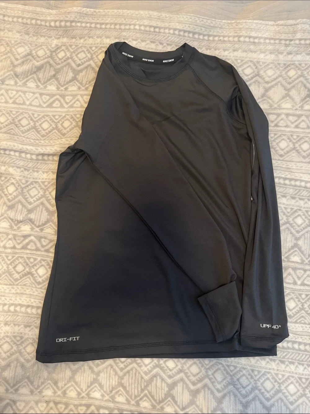 Nike Black Long Sleeve Training Top with Subtle Swoosh